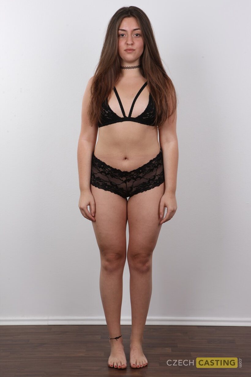 Amateur pic 7 from the set «Hairy girl in lingerie shows her nipples and ass at a casting»