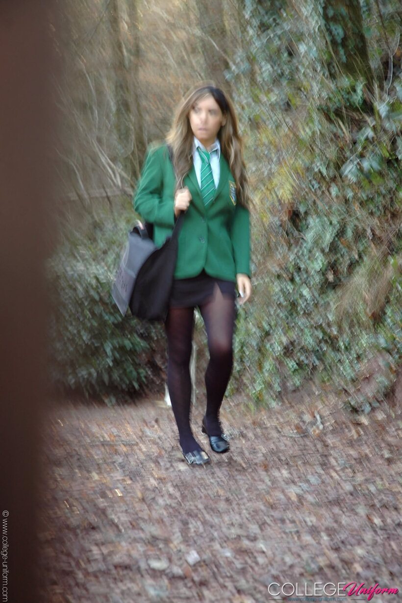 Photo 7 — Samantha Buxton strips out of her uniform and plays with her tits