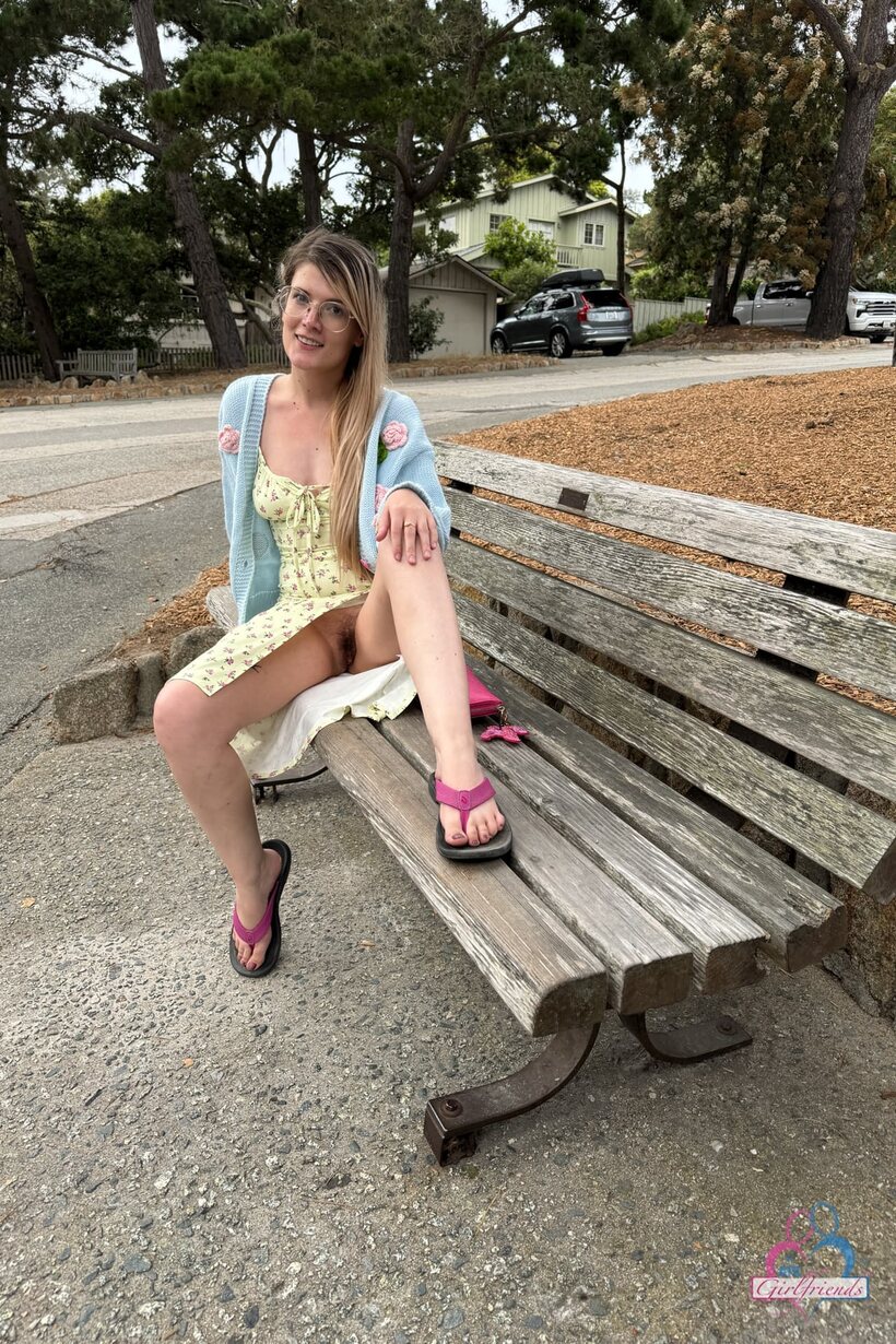 Image 11/21: Riley Rose bares her pussy on the boardwalk, then strips down