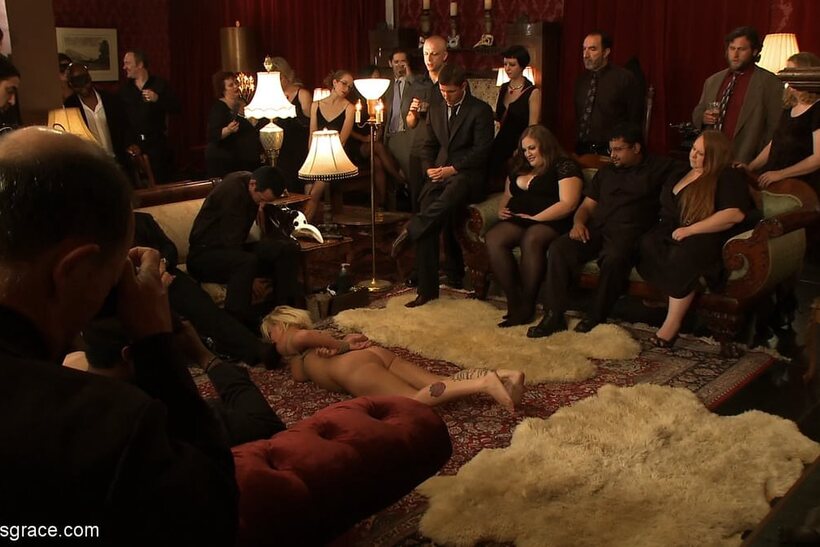 Photo 3 — Sasha Knox joins bondage fun at an adult party