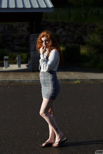 Corsen Gilroy flaunts her tits and ass in public