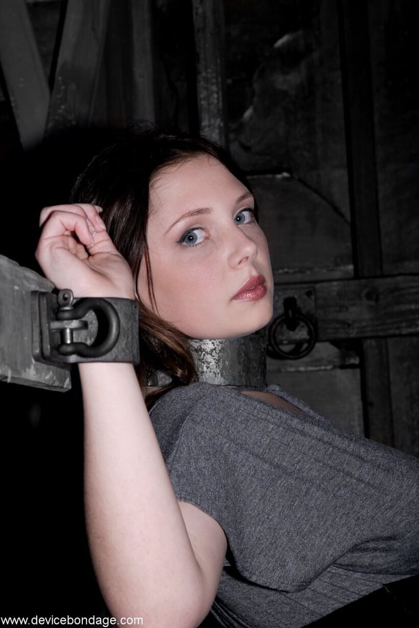 Image 8/20: Clothed Sara Scott tied up in bdsm lingerie