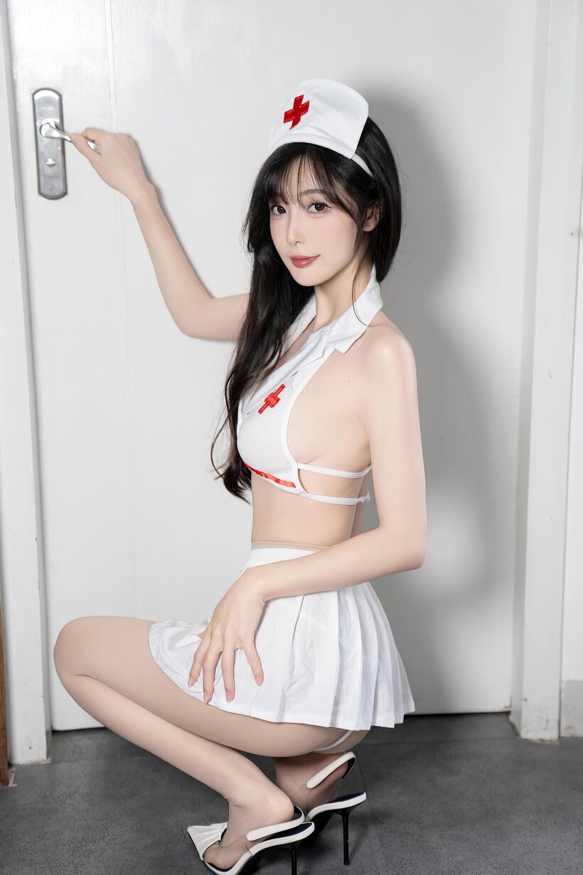 Image 10/11: Beautiful girl up close: legs in lingerie
