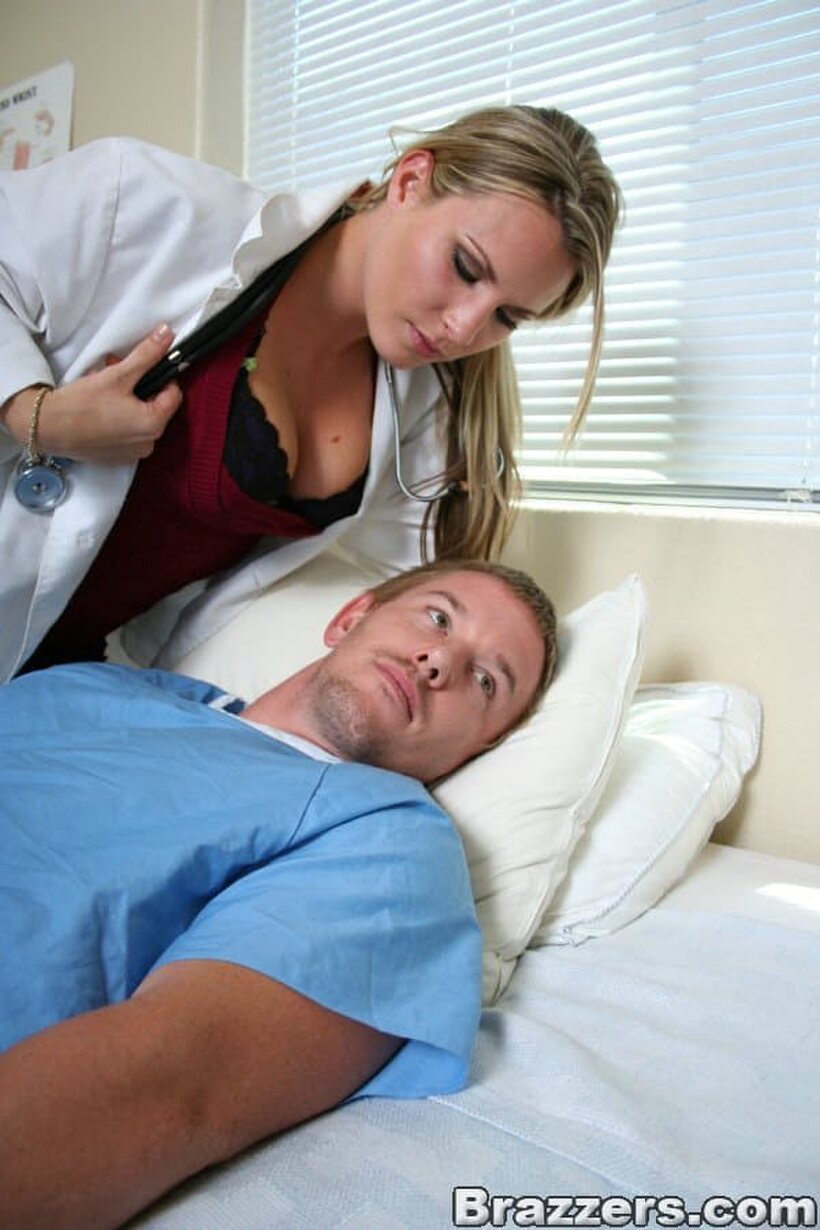 Harmony Rose gives her patient head before riding his dick (shot 2)