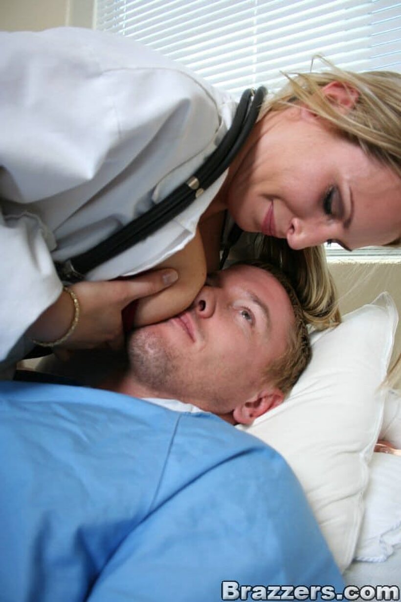 Photo 3 — Harmony Rose gives her patient head before riding his dick