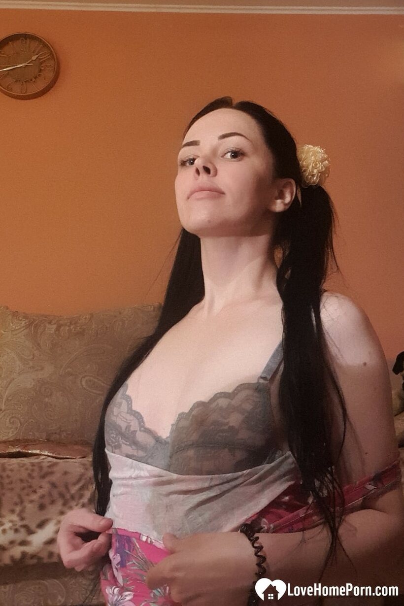 Image 5/20: Barely legal teen strips down to her socks, flashing sexy curves