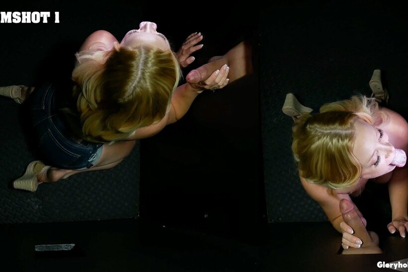 Blonde pic 5 from the set «Mandy Spears deepthroats multiple cocks at a POV gloryhole»