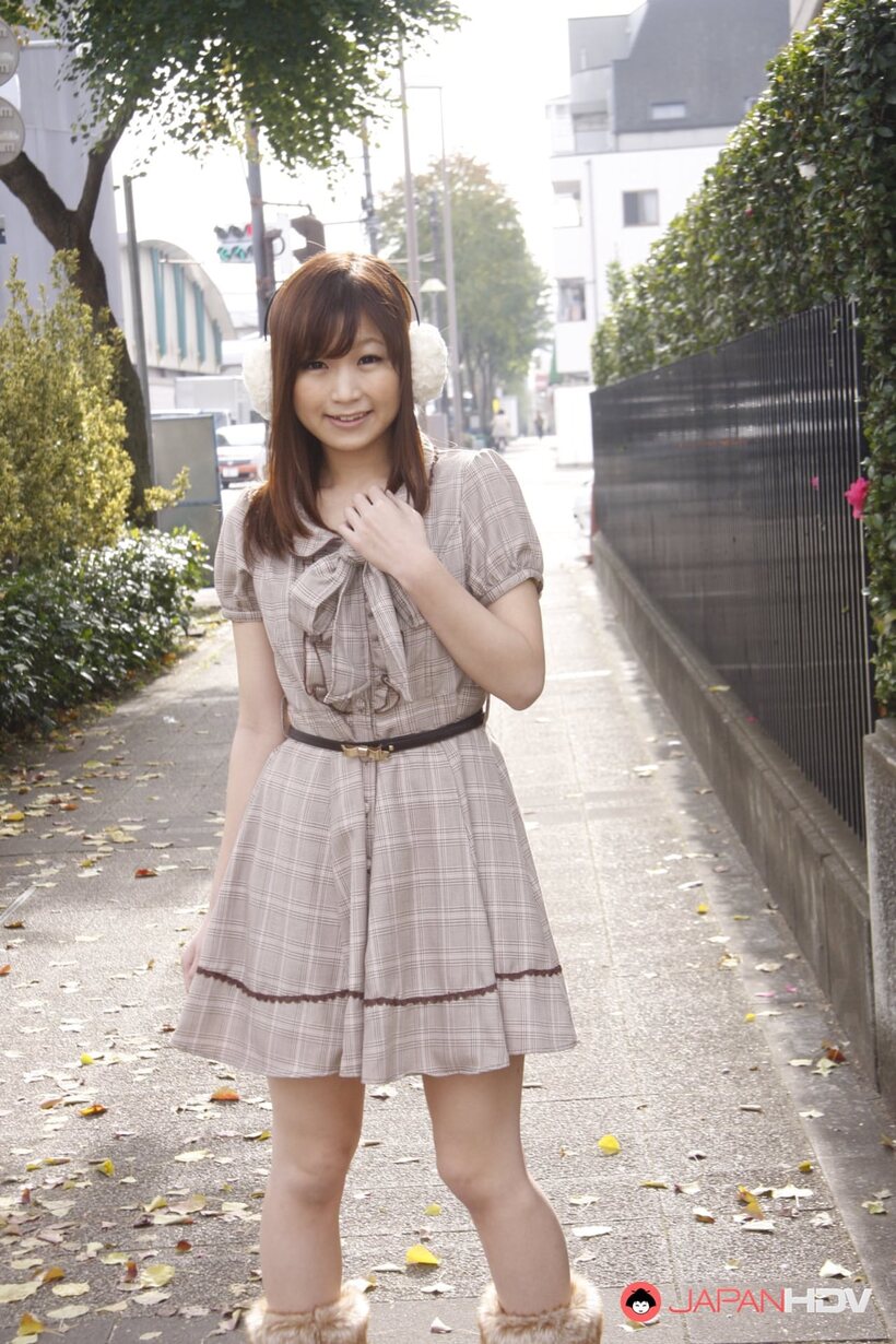 Photo 1 — Asian Shino Tanaka gets naked in public and shows her small tits and asshole