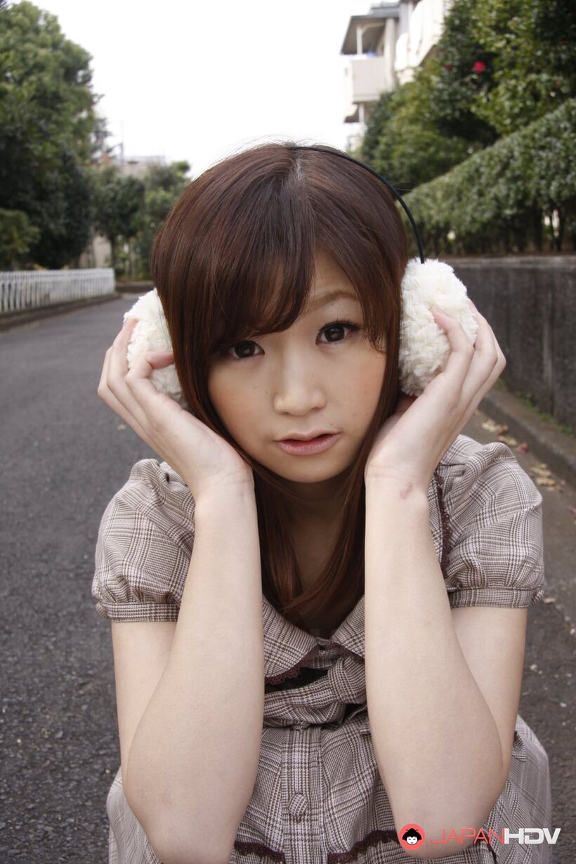 Asian Shino Tanaka gets naked in public and shows her small tits and asshole, photo 6 of 15