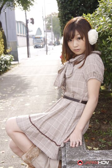 Asian Shino Tanaka gets naked in public and shows her small tits and asshole