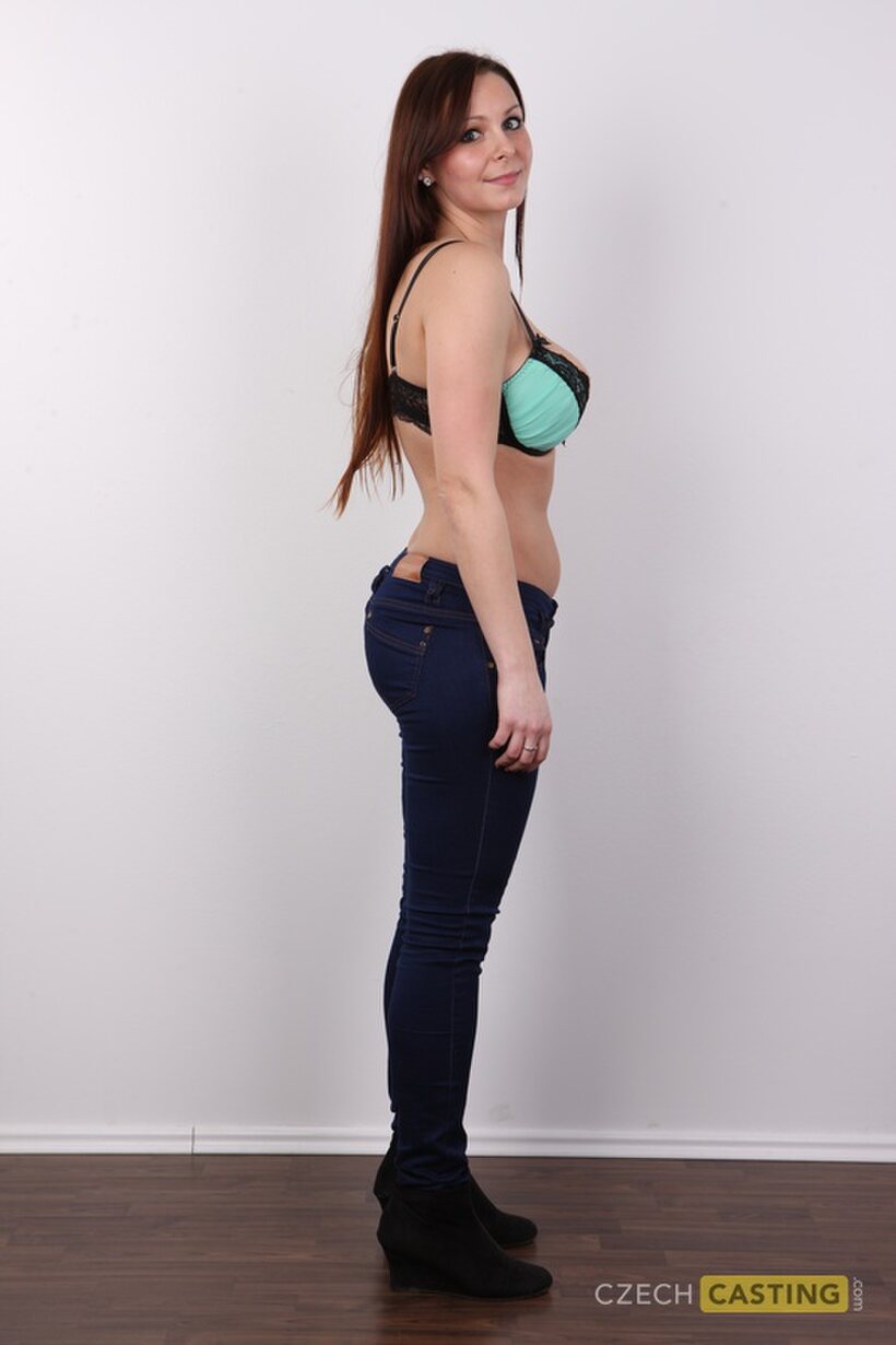 Amateur pic 5 from the set «Clothed brunette amateur slowly strips down after a casting session»