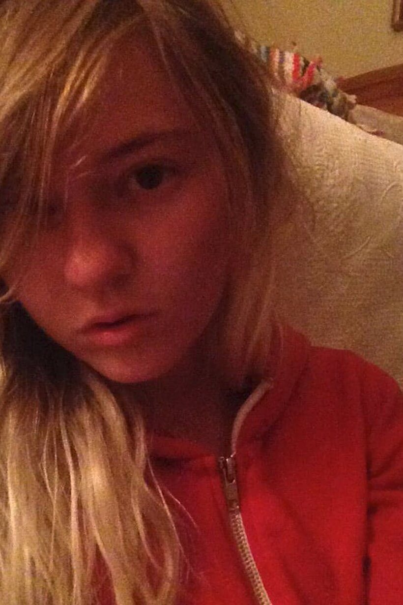Blonde Chloe Foster taking selfies in panties (shot 1)