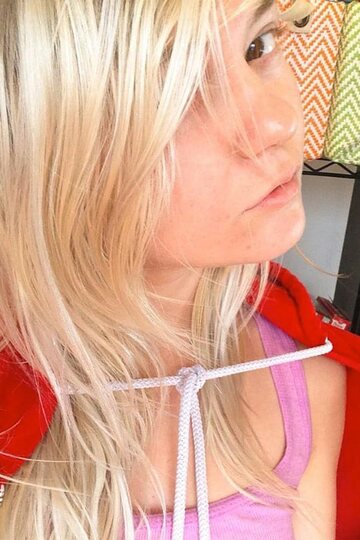 Blonde Chloe Foster taking selfies in panties