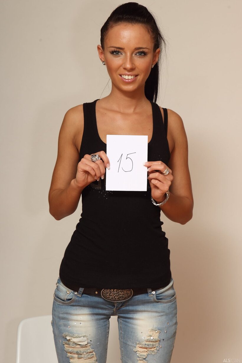 Gina Devine pic 2 from the set «Gina Devine strips at casting, revealing her tanned tattooed body and jeans»