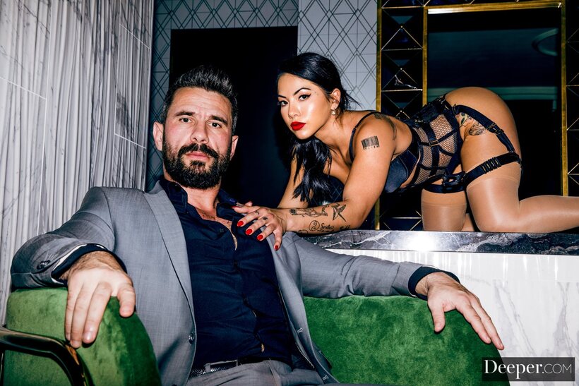 Image 2/20: Morgan Lee and Adriana Chechik ride Manuel Ferrara’s cock together