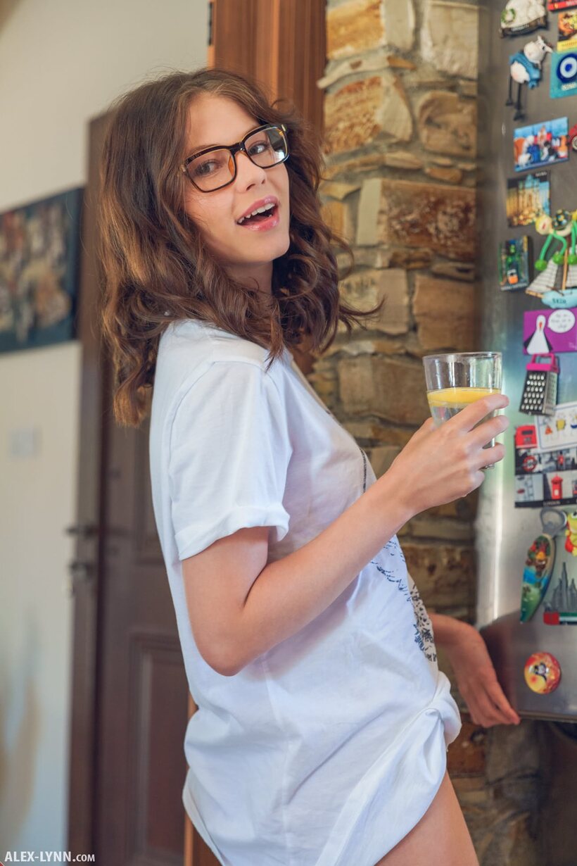 Babe nude photo 7 — Hilary bakes naked in the kitchen, glasses on, as a teen glamour babe