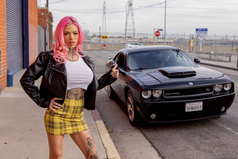 Hitching a ride, tattooed Chantal Danielle ends up in hardcore fucking (shot 4)