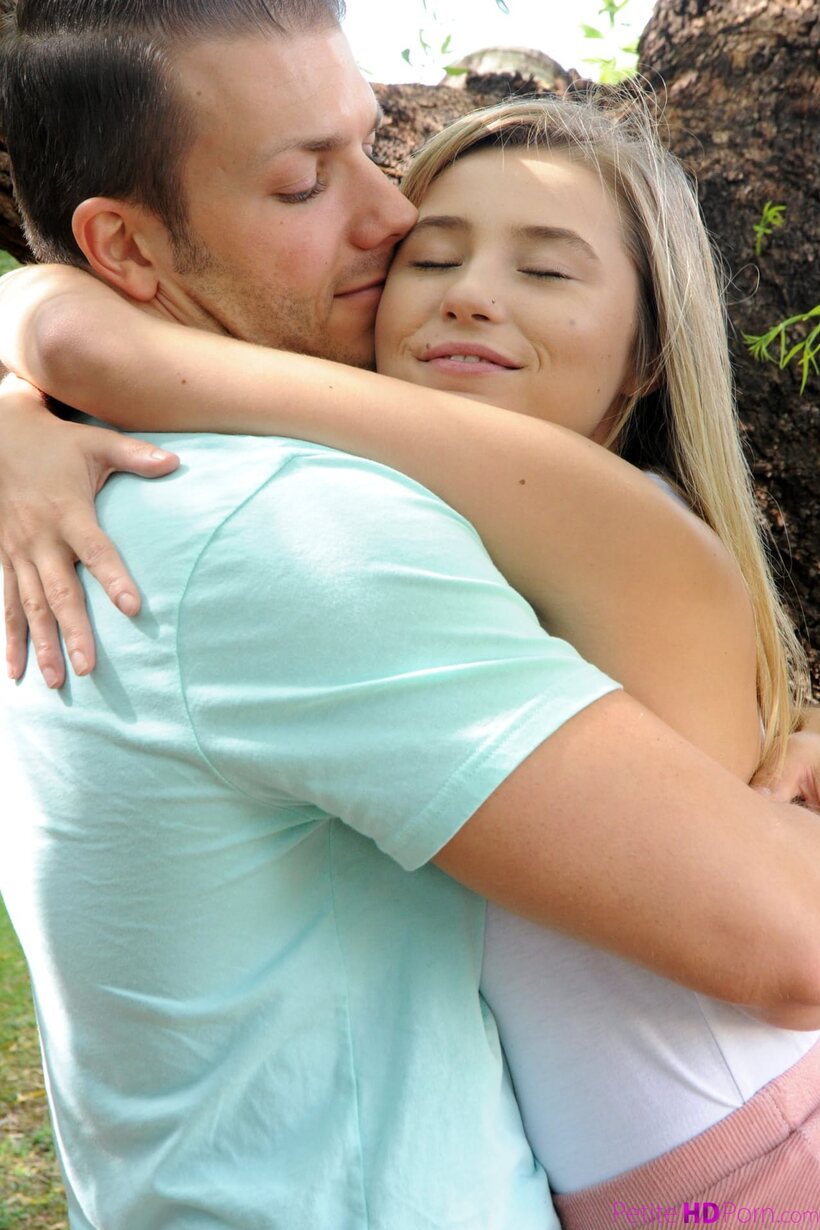 Photo 3 — Petite Carolina Sweets shows her pussy while spreading with Codey Steele