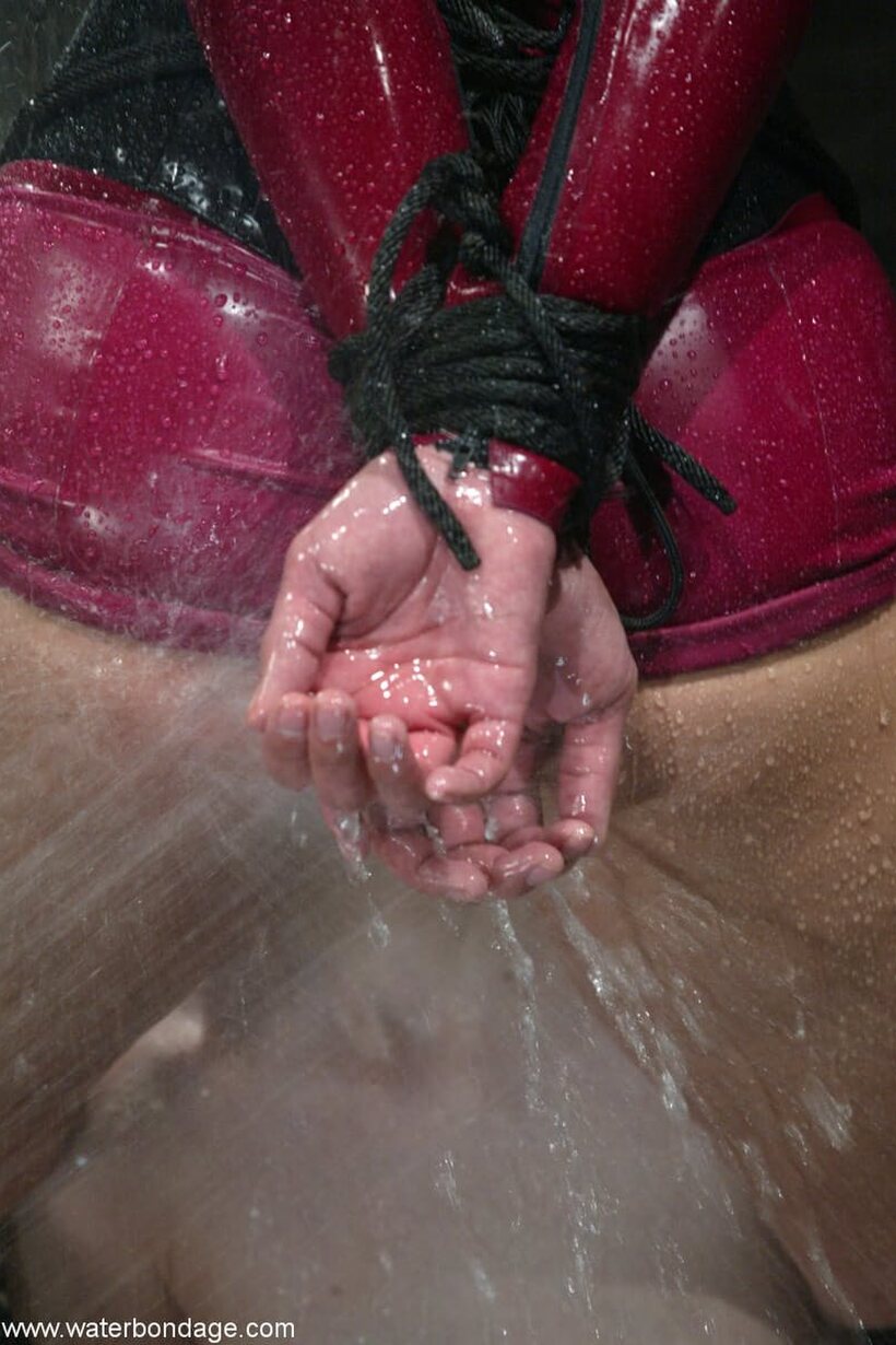 DragonLily nude photo 16 — Wet Justine Jolie shows her big tits tied up with no panties on with DragonLily