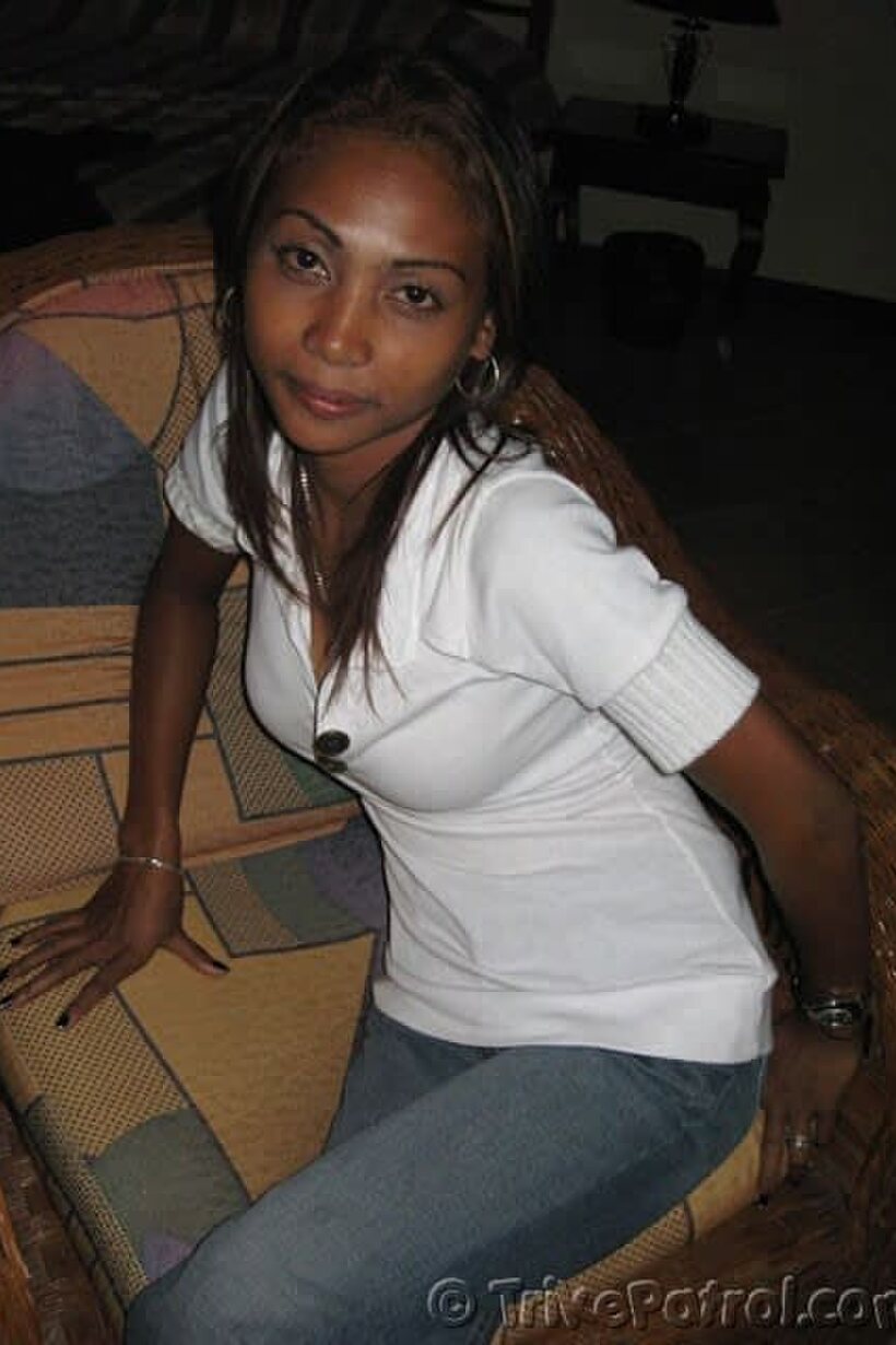 Beautiful girl poses with her big tits on display in panties (shot 1)