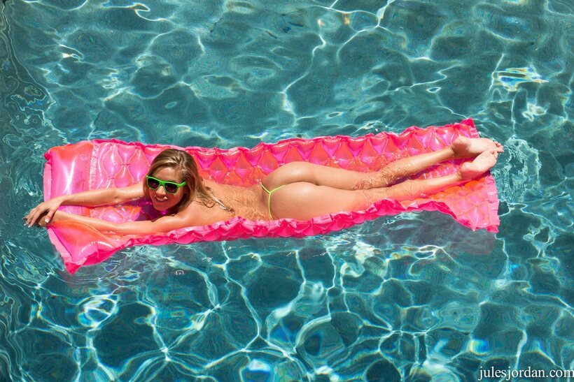 Image 10/21: Poolside and oiled, Kennedy Leigh sucks and rides a huge dick
