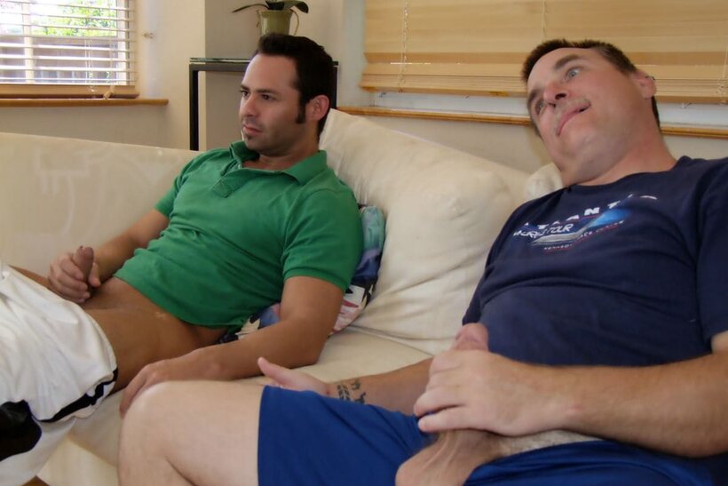 Photo 5 — Trixie helps her masturbating husband and his friend with a handjob