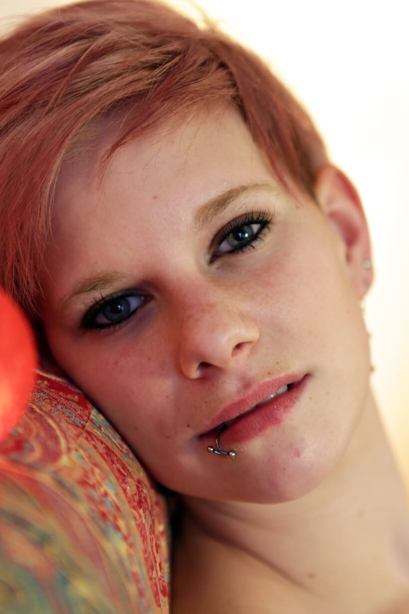 Amateur nude photo 3 — Redhead girl in pantyhose shows her small feet and bubble butt