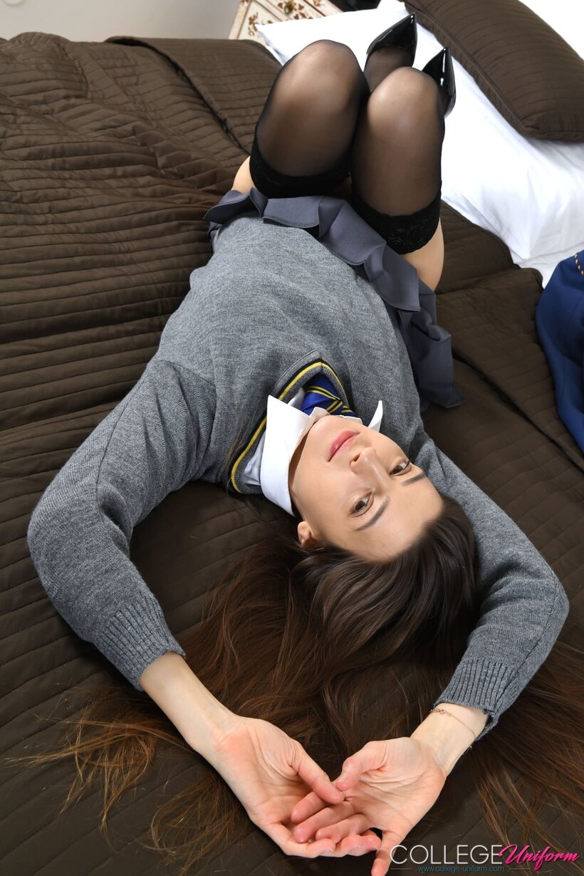 Melena Tara nude photo 18 — Melena Maria lifts her school uniform and flashes her shaved pussy and ass