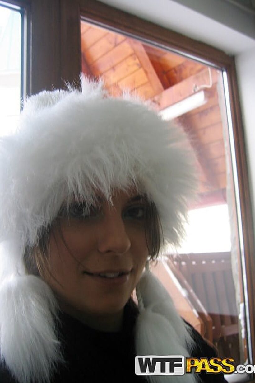 Amateur pic 11 from the set «Amateur couple snaps selfies during a visit to a snowy town»