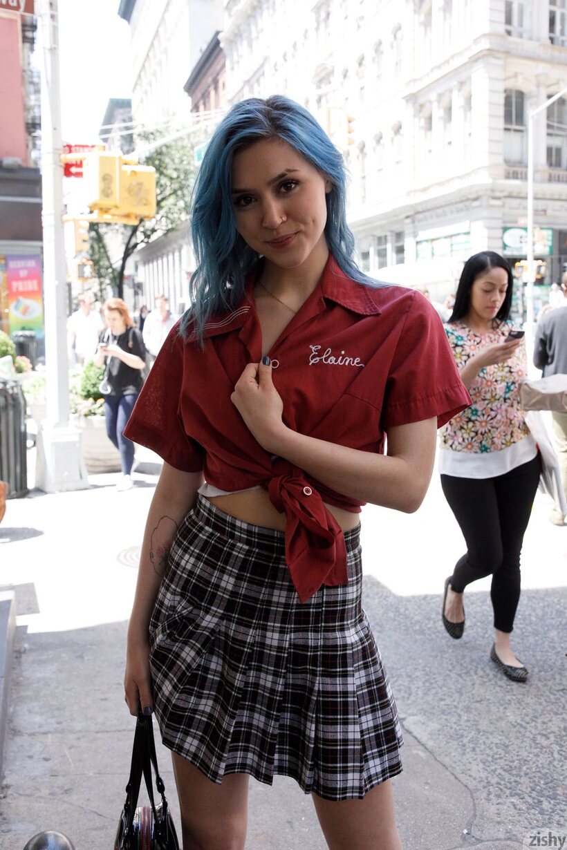 Skye Blue and her girlfriends strike sexy poses in public wearing skimpy outfits (shot 4)