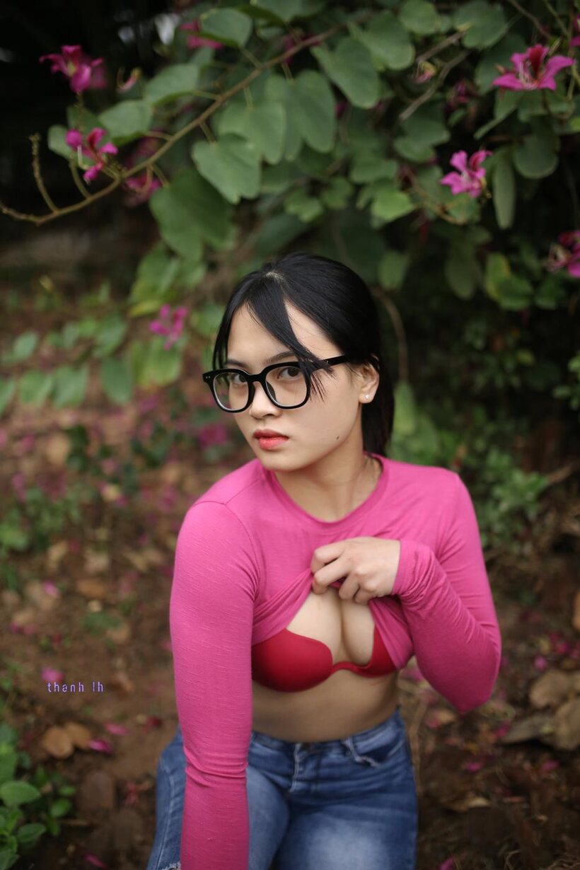 Asian nude photo 18 — Asian girl gets naked outdoors and shows her tiny tits