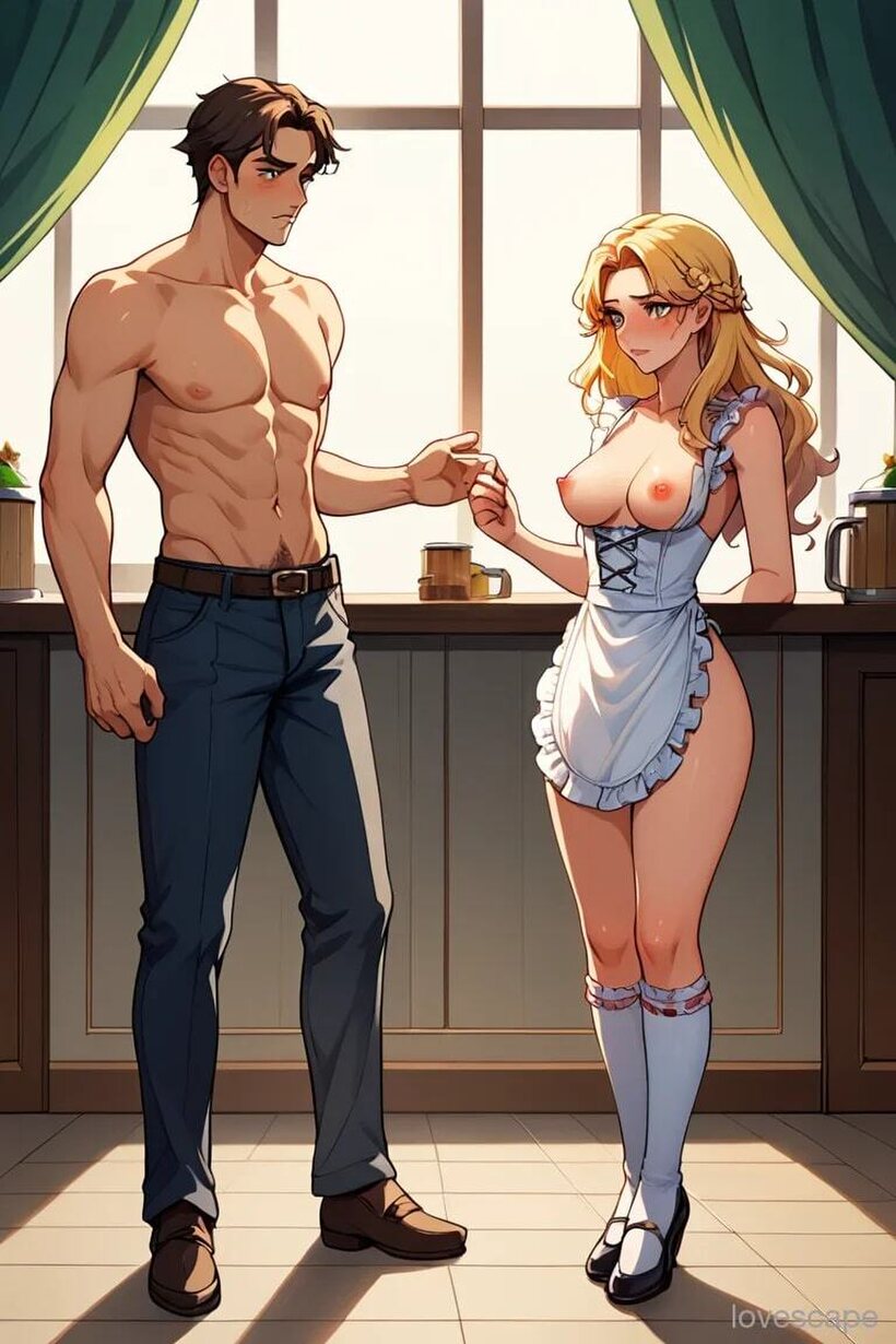 Tavern sex scene shows anime girls fucking a guy hard (shot 4)