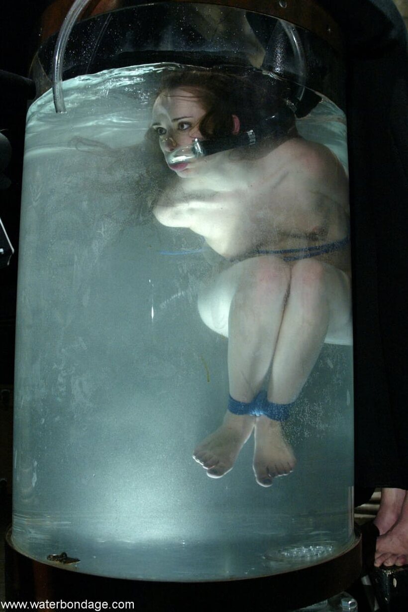 Maya Matthews nude photo 10 — Bound and soaked, Maya Matthews survives a rough BDSM drowning scene