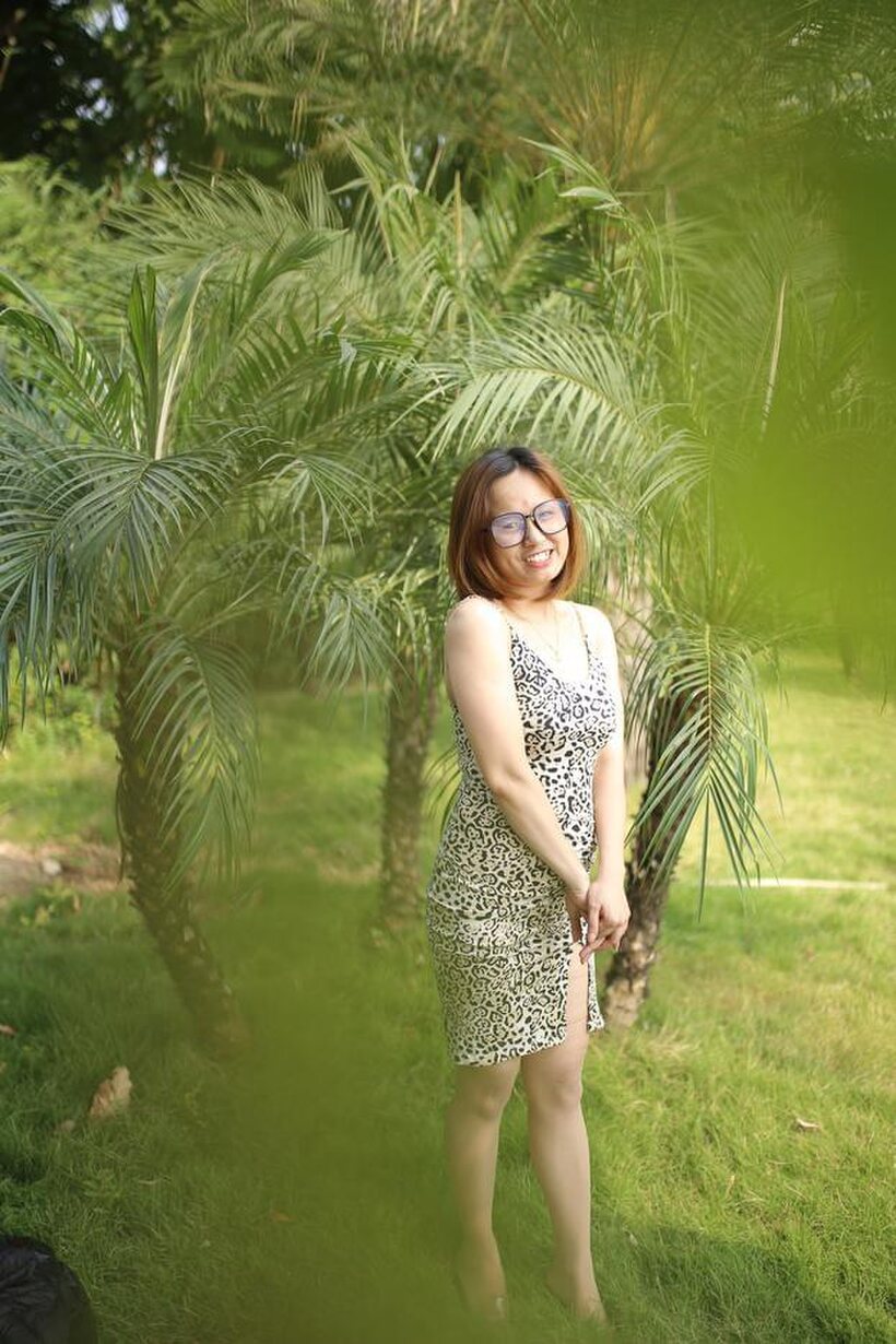Amateur pic 9 from the set «Eyeglasses and leopard dress frame this sweet Asian babe outdoors»