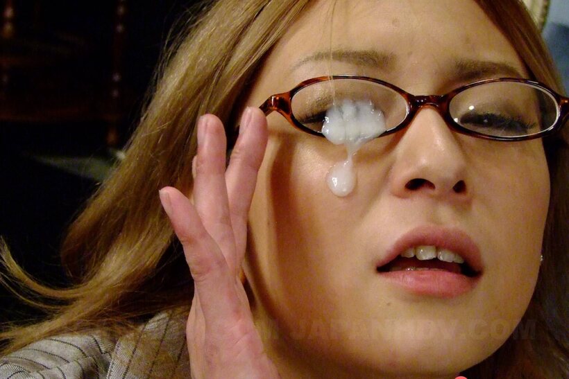 Asian pic 19 from the set «Glasses on, Japanese businesswoman gets creampied by two men»
