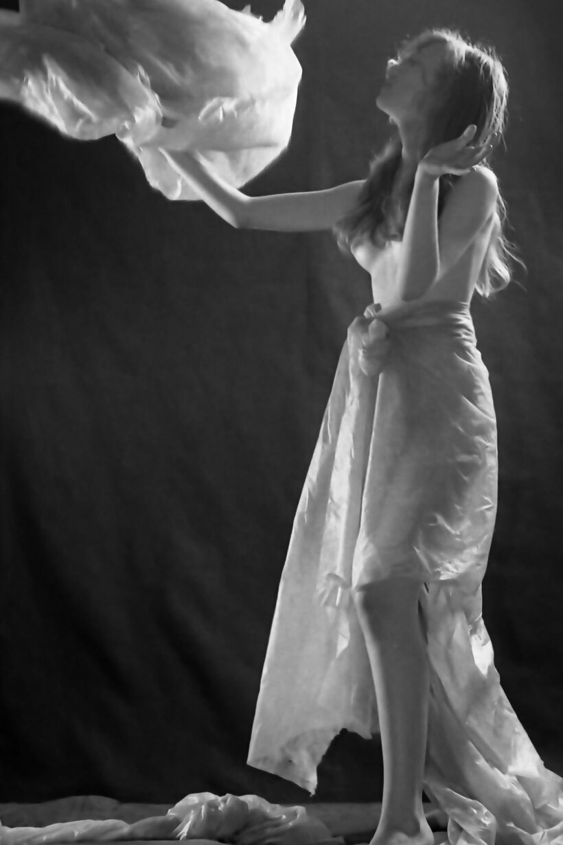 Image 10/21: Topless blonde and brunette solo babes pose in vintage-style photo sets