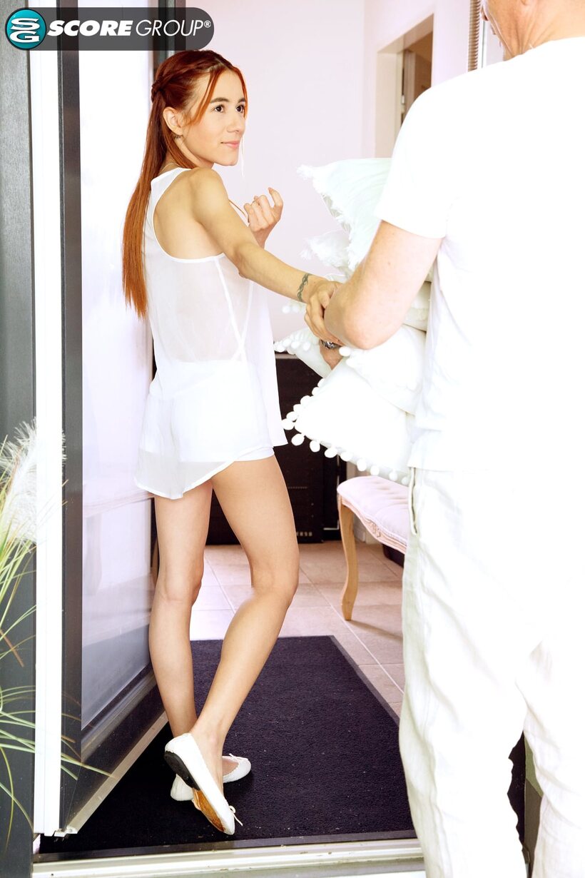 Photo 1 — Little Chloe sucks Steve Q’s cock mid-fuck in a redhead teen scene
