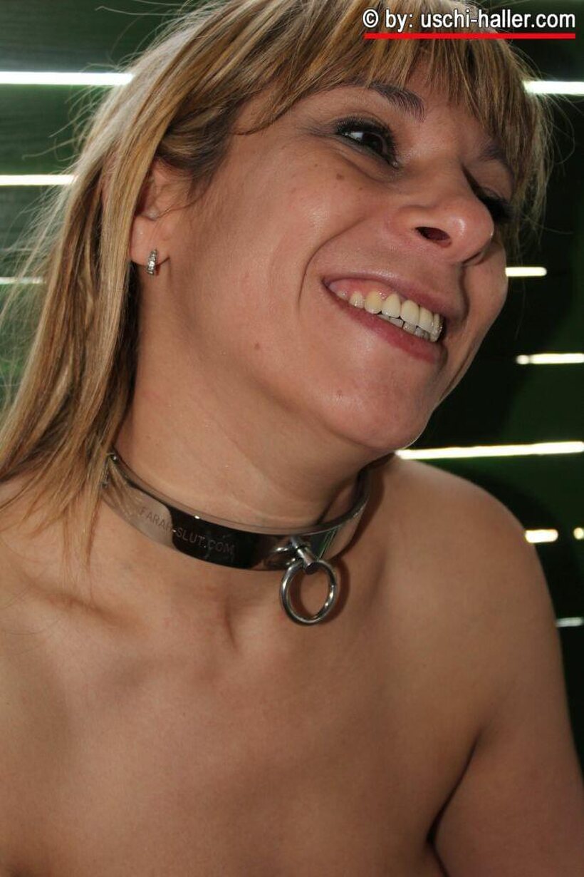 Image 6/15: Farah Slut strips in black lingerie for her 25th birthday outdoors