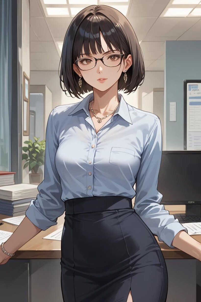 AI office scene shows a cute secretary taking hardcore anal sex, photo 3 of 10