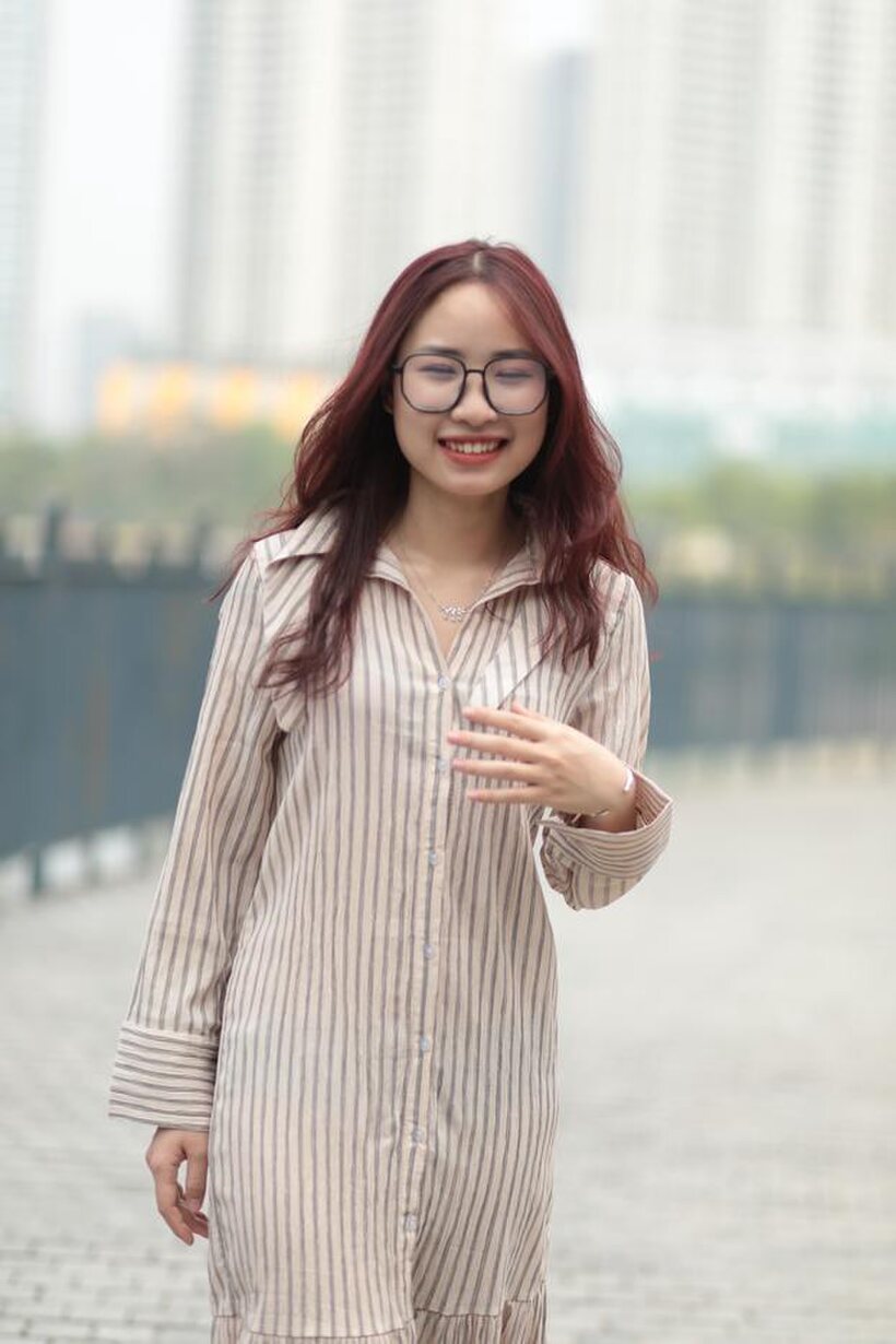 Photo 10 — Beautiful girl in a dress shows her body in public