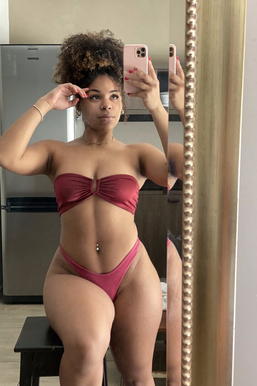 Photo 11 — Black girl snaps bedroom selfies while wearing sexy lingerie