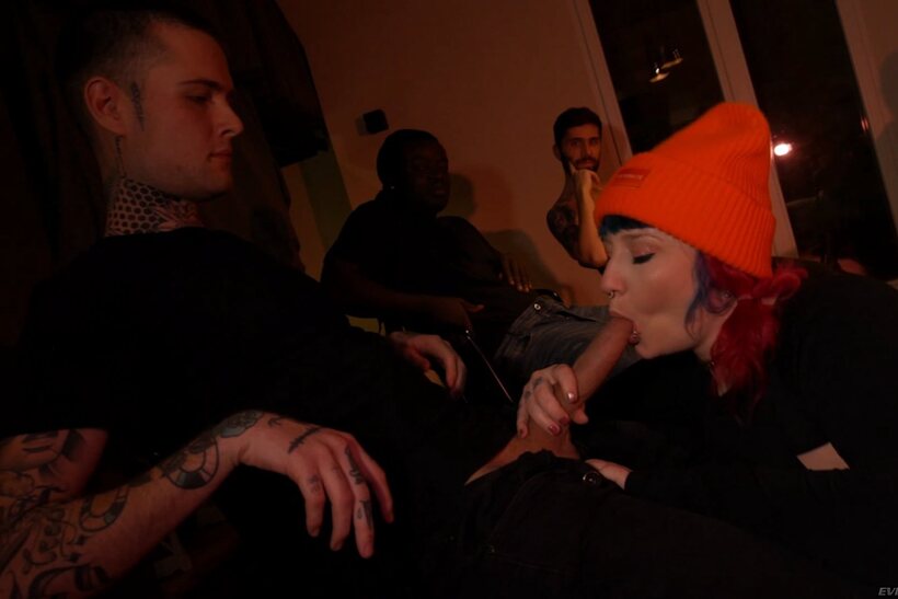 Image 6/20: Gangbang leaves Proxy Paige with cum stuffed in her mouth and BBC around her