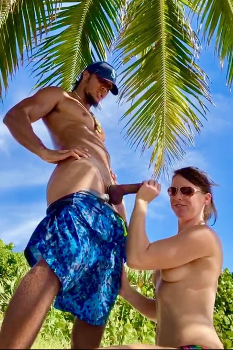 Riley Jacobs nude photo 4 — Riley Jacobs sucks a stranger’s BBC in a beachside POV scene