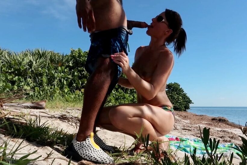 Riley Jacobs nude photo 6 — Riley Jacobs sucks a stranger’s BBC in a beachside POV scene