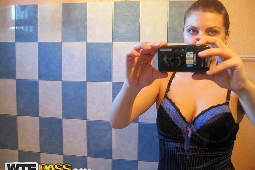 Image 11/16: Amateur girl flaunts her big tits and ass while taking selfies