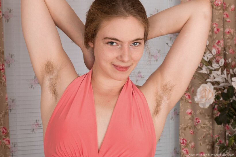 Alice Wonder pic 3 from the set «Clothed Alice Wonder flaunts her natural tits and hairy pussy while undressing»