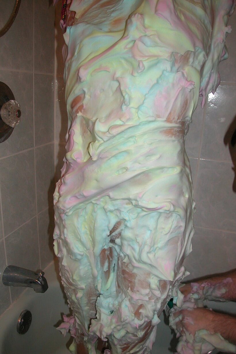 Kiana Li lathers her petite naked body in foamy soap (shot 15)
