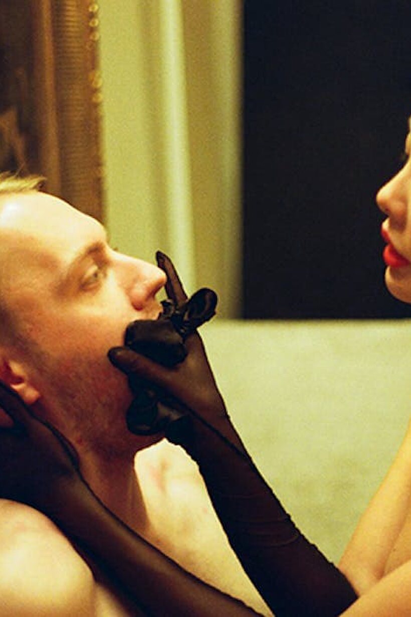 Mistress Eva in nylon stockings dominates Chris Cobalt and teases his cock, photo 4 of 9