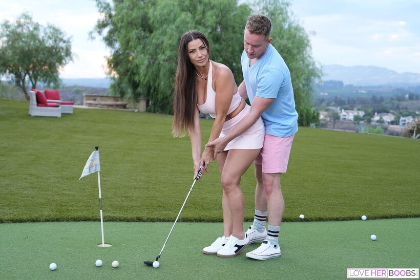 Image 7/20: Koda Monroe rides her golf instructor outdoors for rough pussy action