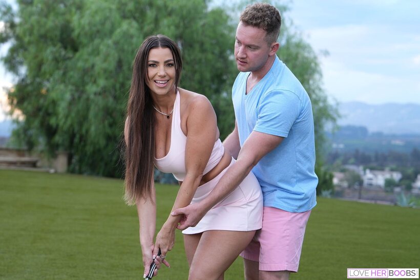 Koda Monroe nude photo 8 — Koda Monroe rides her golf instructor outdoors for rough pussy action